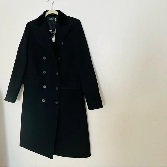 New Ralph Lauren Wool-Blend Twill Double-Breasted Coat $595 - Picture 7 of 11